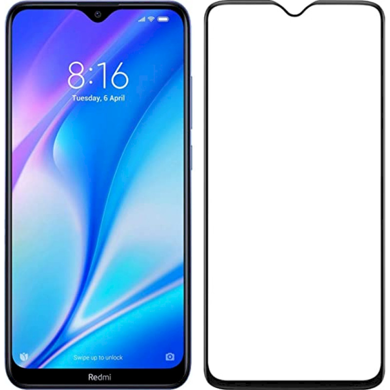 Fusion Full Glue 5D Tempered Glass Aizsargstikls Pilnam Ekrānam Xiaomi Redmi 8 | 8A Melns