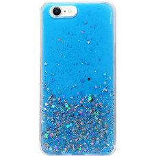 Fusion Glue Glitter Back Case Silikona Aizsargapvalks Priekš Huawei P40 Lite Zils