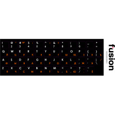 Fusion laminētas tastatūras uzlīmes RU | ENG oranžas