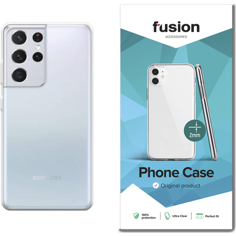 Fusion ultra clear series 2 mm silikona aizsargapvalks Samsung G998 Galaxy S21 Ultra 5G caurspīdīgs (EU Blister)