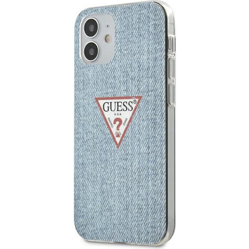 GUHCP12SPCUJULLB Guess PC|TPU Denim Triangle Zadní Kryt pro iPhone 12 mini 5.4 Light Blue