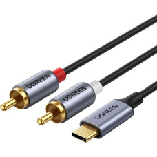 Ugreen USB tipa C (male) - 2RCA (male) audio kabelis 1,5 m pelēks (20193 CM451)