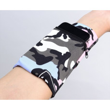 Fabric armband armband for running fitness stripes white | black