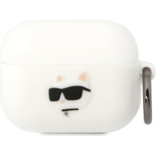 Karl Lagerfeld 3D Logo NFT Choupette Head Silicone Case for Airpods Pro White