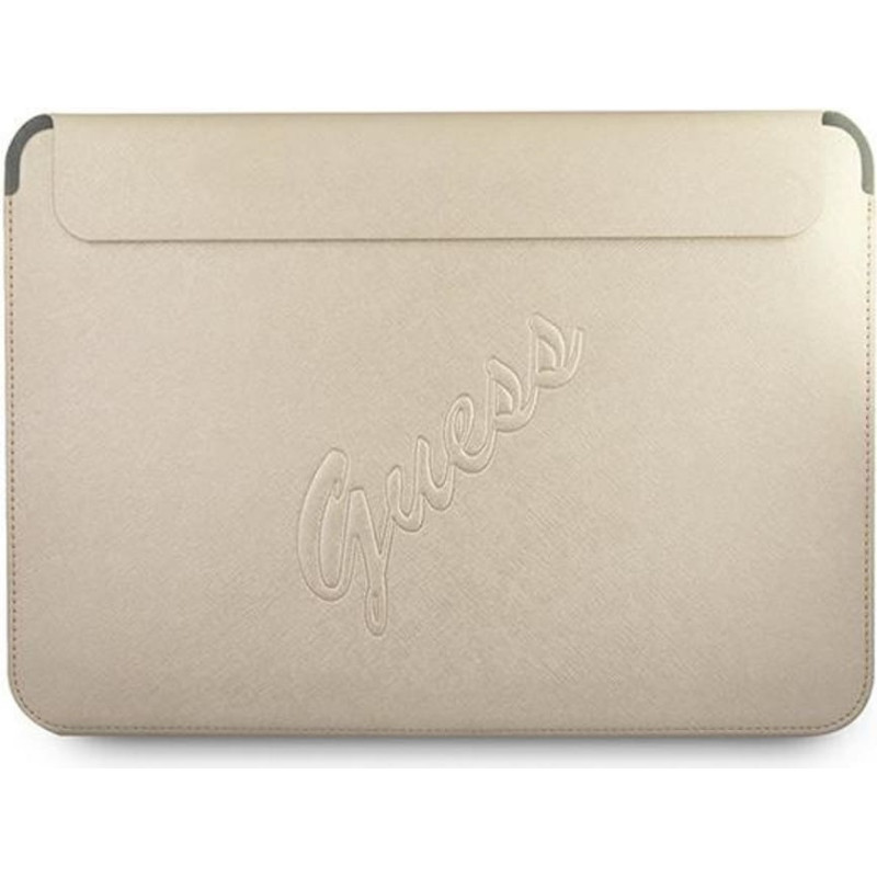 Original GUESS Laptop Sleeve Saffiano Script GUCS13PUSASLG 13 inches gold
