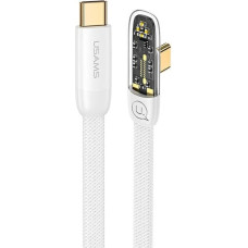 USAMS Kabel kątowy USB-C na USB-C PD 100W Fast Charging Iceflake Series 1,2m biały|white SJ584USB02 (US-SJ584)