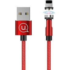 USAMS Kabel magnetyczny U59 lightning 2.1A Fast Charge 1m pleciony czerwony|red SJ472USB02 (US-SJ472) regulowany kąt