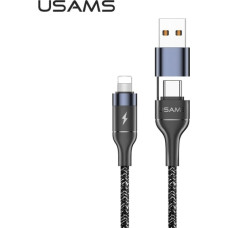 USAMS Kabel pleciony U31 USB-C|USB na lightning 30W PD Fast Charge czarny|black SJ404USB01 (US-SJ404)