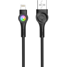 Foneng X59 USB to Lightning cable, LED, 3A, 1m (black)