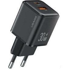 USAMS Ład. siec. 1xUSB+1xUSB-C PD30W 3A (only head) PD3.0 Fast Charging czarny|black X-ron Series CC189TC01 (US-CC189)