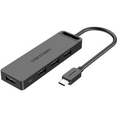 Vention USB-C 3.0 Hub to 4 Ports with Power Adapter Vention TGKBD 0.5m Black ABS