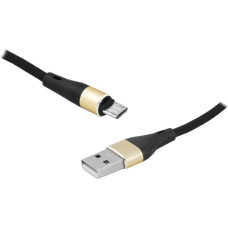 LTC PS USB - microUSB kabelis 1m, pīts, melns