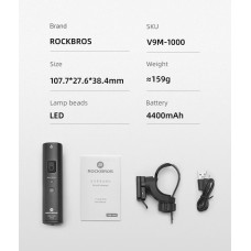 Rockbros V9M-1000 front bicycle light 1000lm - black