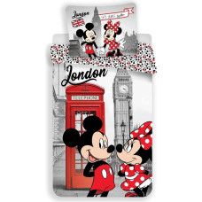 Kokvilnas gultas veļa 140x200 Mini un Mickey Mouse 6770 London Minnie Mickey Mouse spilvendrāna 70x90