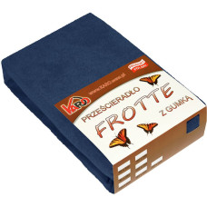 Frotē pieguļošs palags 160x220 tumši zils 034 biezs 200g/m2