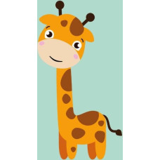 Dvielis bērnudārzam 30x50 Giraffe Animals 001 jūra 4986 bērnu kokvilna