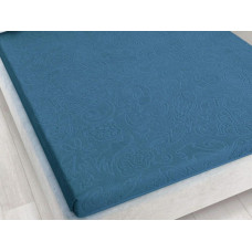 Frotē pieguļošs palags 175x220 Tulip Tanzanite tumši zils 5495 žakarda