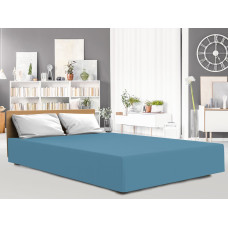 Pieguļošs loksnes elastāna džersijs 140x200 ar elastīgu zilu augstu matraci 25 cm Luksusa