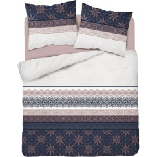 Kokvilnas gultas veļa 220x200 glamūra ornamenti tumši zils pulveris 3835 B Kokvilna 88