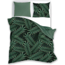 Satīna gultasveļa 160x200 Elegant 008 zaļas lapas abpusējas