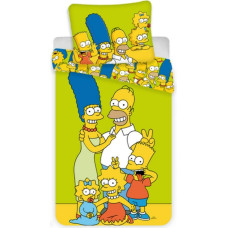 Kokvilnas gultas veļa 140x200 The Simpsons The Simpsons dzeltenzaļa spilvendrāna 70x90