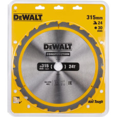 Dewalt-Akcesoria ripzāģis koka griešanai 315/30mm, griešanas biezums 3,0 mm, 24 zobi, CONSTRUCTION DEWALT [DT1961-QZ]