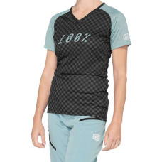 100% Koszulka damska 100% AIRMATIC Women's Jersey krótki rękaw seafoam checkers roz. S (NEW 2021)