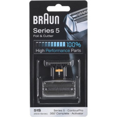 Braun Series 5 51S Replacement foil & cutter for electric shaver Series 5, ContourPro, 360º Complete, Activator Silver
