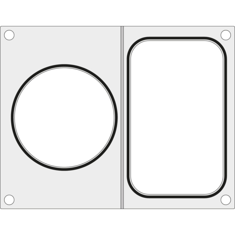 Hendi Formas matrica BOKAMA metināšanas aparātiem paplātei bez dalījuma 137x96 mm + konteinera diam. 115 mm - 805947