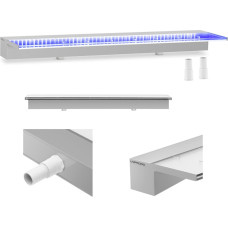 Uniprodo Ūdenskrituma iztekas sienas kaskāde dārza dīķim LED 90 cm, caurplūde 135 mm