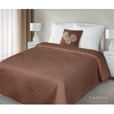 Amy gultas pārklājs 170x210 brūns stepēts vienkrāsains ar spilvenu 40x40
