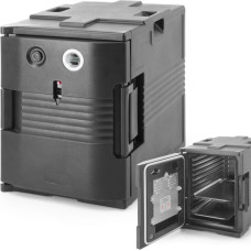 Amer Box Siltumizolēts ēdināšanas konteiners ar sildīšanas funkciju līdz 68C 2x GN1/1 200 W - Hendi 707692