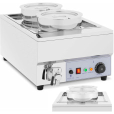 Royal Catering Bain marie elektriskais sildītājs šokolādes fondī zupas stacija 1500 W 2 x 7 l