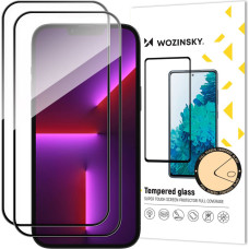 Wozinsky SET 2x Pilnekrāna rūdīts stikls ar rāmi priekš iPhone 15 Plus, melns