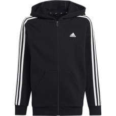 Adidas Džemperis 3 Stripes FL Full-Zip Hoody Jr. HR6331 / melns / 164 cm