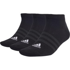 Adidas Plāns un viegls sporta apģērbs, zema piegriezuma 3PP zeķes IC1336 / melna / 40-42