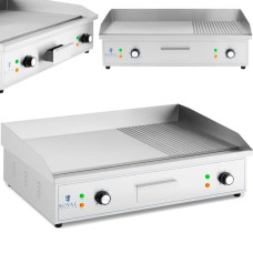 Royal Catering Elektriskais grils, gluda, rievota grila plāksne, 727 x 420 mm, 4400 W