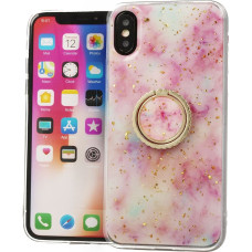 Fusion Marble Ring Back Case Silikona Aizsargapvalks Priekš Apple iPhone 11 Pro Rozā