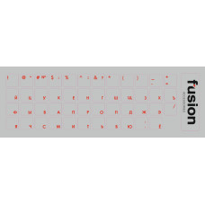 Fusion laminētas tastatūras uzlīmes RU sarkanas | caurspīdīgas