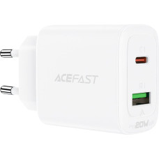 Acefast wall charger USB Type C | USB 20W, PPS, PD, QC 3.0, AFC, FCP white (A25 white)