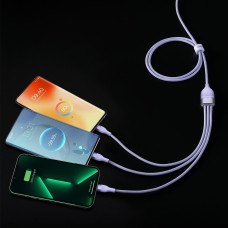 Baseus Flash Series II USB Type C | USB Type A cable - USB Type C | Lightning | micro USB 100 W 1.5 m purple (CASS030205)