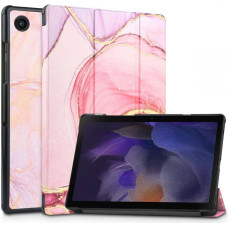 Fusion Marble magnet case grāmatveida maks planšetdatoram Samsung X200 | X205 Galaxy Tab A8 10.5 (2021) rozā