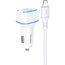 KAKU Car Charger KSC-528 Shengyu - 2xUSB - 2,8A with USB to Micro USB white