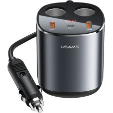 USAMS Rozgałęźnik samochodowy 2xUSB-A| 1xUSB-C C28 245W szary|grey CC151TC01 (US-CC151)