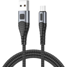 USB to Micro USB cable Vipfan X10, 3A, 1.2m, braided (black)