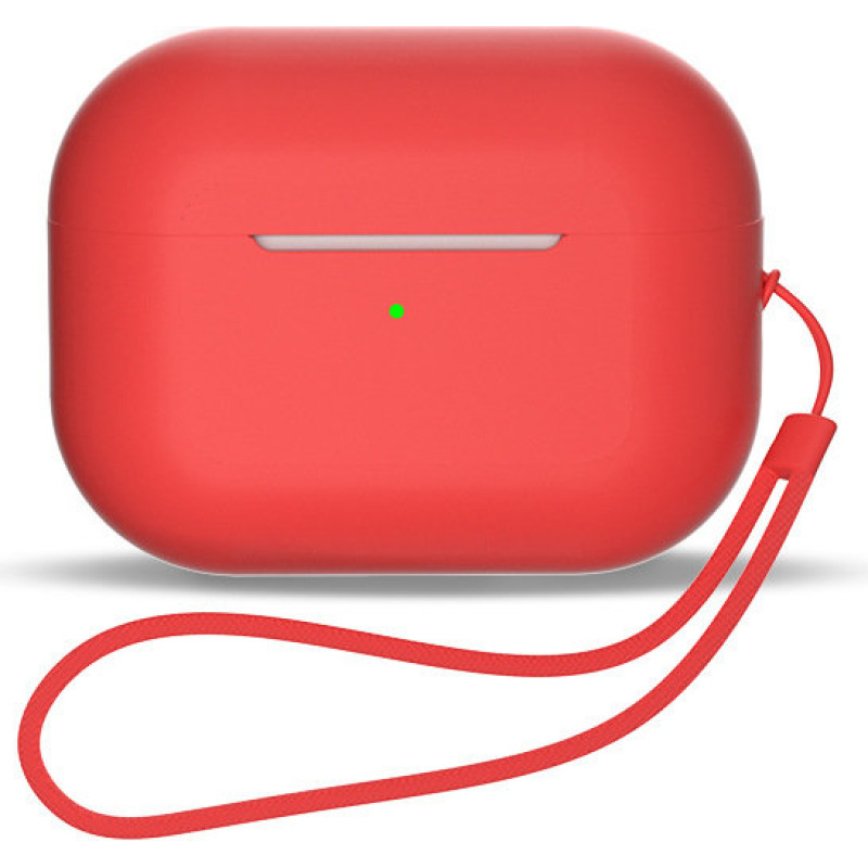 Silicone case for AirPods 1 | AirPods 2 + wrist strap lanyard - red