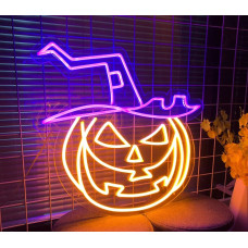 Forever Light Neon PLEXI LED PUMPKIN WITCH purple orange FPNE17 Forever Light