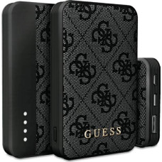 Guess Powerbank 15W GUPB5LP4GEGK 5000mAh czarny|black 4G Leather Metal Logo