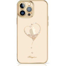 Kingxbar Wish Series silicone case with crystals for iPhone 15 Pro - gold