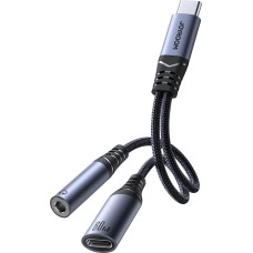 Joyroom SY-C02 2in1 DAC adapter USB-C to USB-C | 3.5 mm mini jack - black
